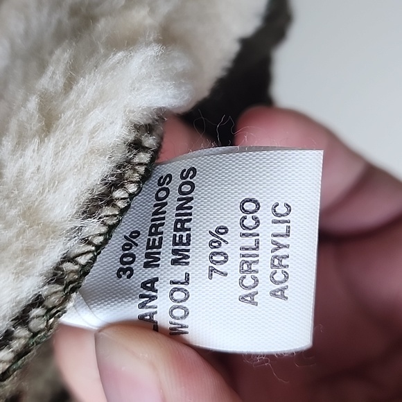 Vintage Made in Italy Faux Shearling Rib Knit Printed Long Cardigan - Picture 6 of 8